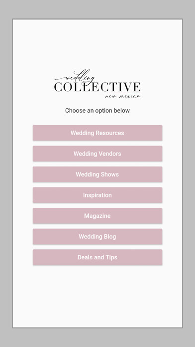 Emulate iPhone app Wedding Collective New Mexico using MyAndroid