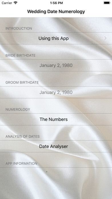 Emulate iPhone app Wedding Date Numerology using MyAndroid