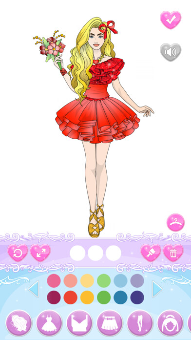 Emulate iPhone app Wedding Dress Up Coloring Book using MyAndroid