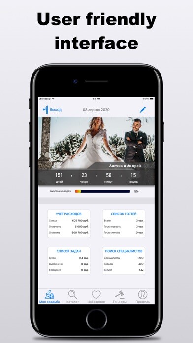 Emulate iPhone app Wedding Organizer Diary using MyAndroid