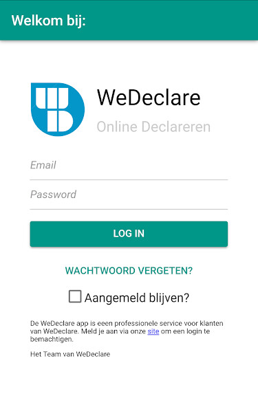 Run android online APK WeDeclare - online declareren from MyAndroid or emulate WeDeclare - online declareren using MyAndroid