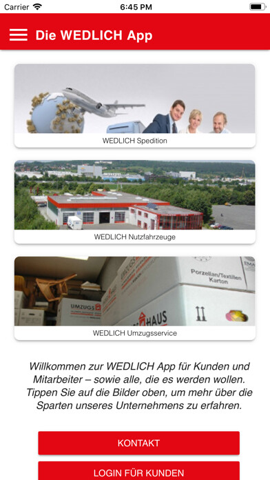 Emulate iPhone app WEDLICH.App bewusst Gemeinsam using MyAndroid
