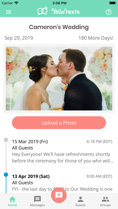 Emulate iPhone app WedTexts - Wedding Texting using MyAndroid