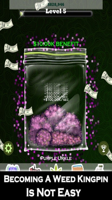 Emulate iPhone app Weed Bud Firm Inc- Ganja Pot Farmer Tycoon Clicker using MyAndroid