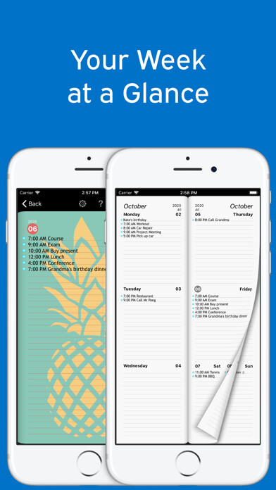 Emulate iPhone app Week Agenda Ultimate using MyAndroid