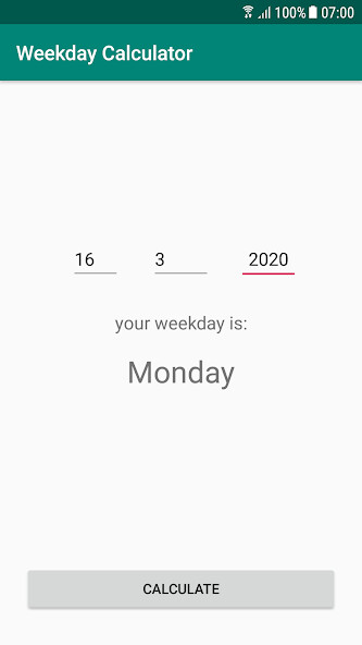 Run android online APK Weekday-Calculator from MyAndroid or emulate Weekday-Calculator using MyAndroid