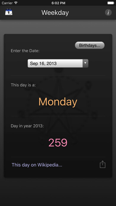 Emulate iPhone app Weekday Lite using MyAndroid
