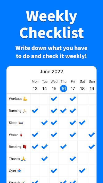 Run android online APK Weekly Checklist - Habit check from MyAndroid or emulate Weekly Checklist - Habit check using MyAndroid