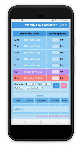 Run android online APK Weekly Pay Calculator from MyAndroid or emulate Weekly Pay Calculator using MyAndroid