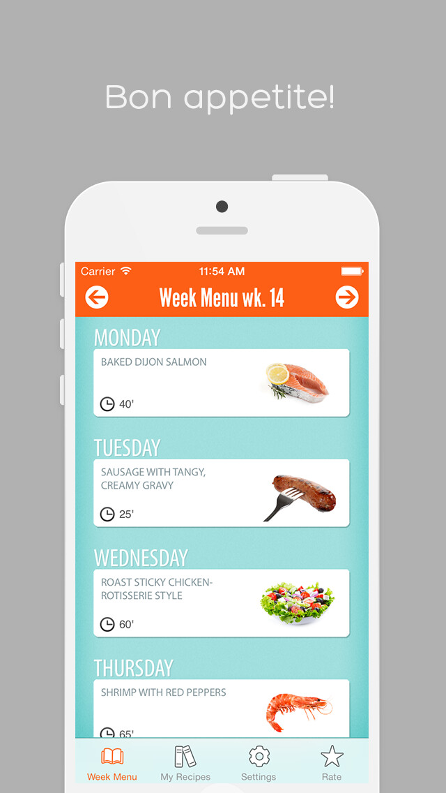 Emulate iPhone app Week Menu - Plan your cooking with your personal recipe book - iPhone Edition using MyAndroid Emulate iPhone app Week Menu - Plan your cooking with your personal recipe book - iPhone Edition using MyAndroid