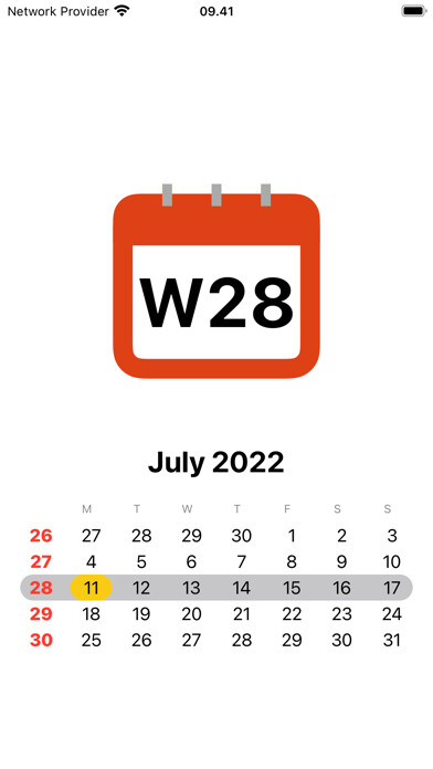 Emulate iPhone app Week Number widget using MyAndroid