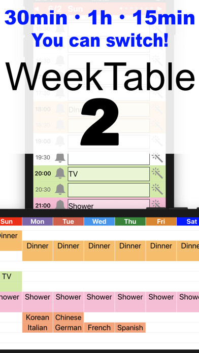Emulate iPhone app WeekTable2 Weekly menu creator using MyAndroid Emulate iPhone app WeekTable2 Weekly menu creator using MyAndroid