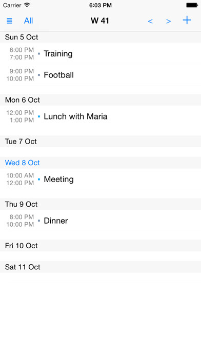Emulate iPhone app Week View Calendar Premium using MyAndroid Emulate iPhone app Week View Calendar Premium using MyAndroid