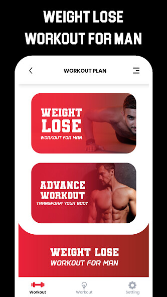 Run android online APK Weight Lose for Men : Workout from MyAndroid or emulate Weight Lose for Men : Workout using MyAndroid