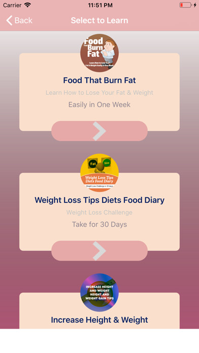 Emulate iPhone app Weight Loss My Diet Coach Tips using MyAndroid