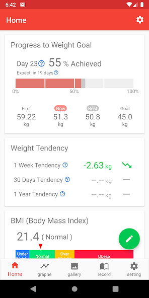 Run android online APK Weight Loss Tracker with Pictures  BMI Calculator from MyAndroid or emulate Weight Loss Tracker with Pictures  BMI Calculator using MyAndroid