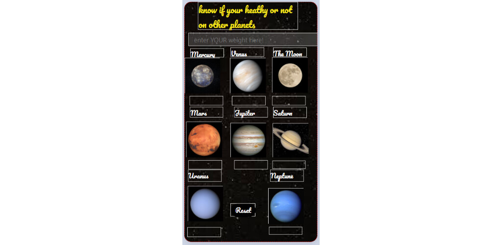 Run android online APK Weight on Solar Planet app from MyAndroid or emulate Weight on Solar Planet app using MyAndroid