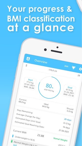 Run android online APK Weight Tracker  BMI Calculator - PerfectBMI from MyAndroid or emulate Weight Tracker  BMI Calculator - PerfectBMI using MyAndroid