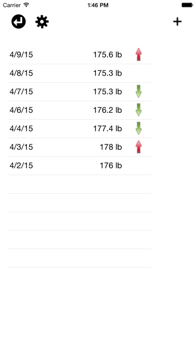 Emulate iPhone app Weight Tracker EZ using MyAndroid