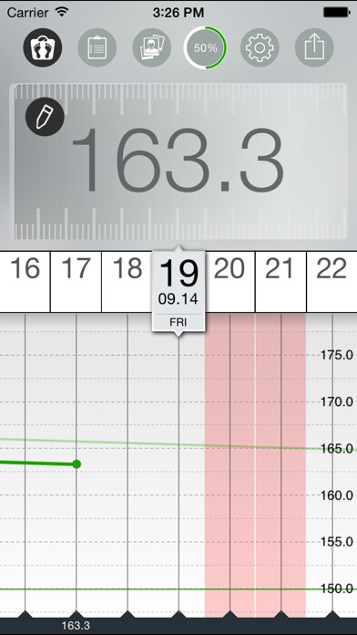 Emulate iPhone app Weight Tracker FIT - body mass control program with smart bmi analyzer using MyAndroid