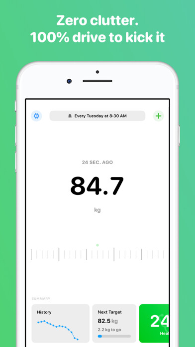 Emulate iPhone app Weight tracker - Vekt using MyAndroid