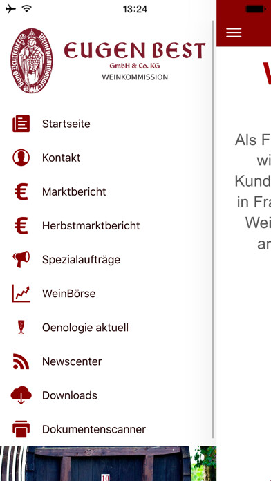 Emulate iPhone app wein-best.de using MyAndroid