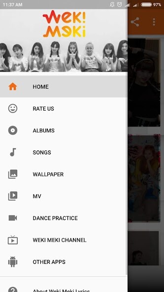 Run android online APK Weki Meki Lyrics (Offline) from MyAndroid or emulate Weki Meki Lyrics (Offline) using MyAndroid