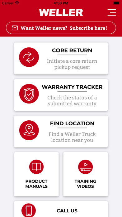 Emulate iPhone app Weller Truck Parts using MyAndroid