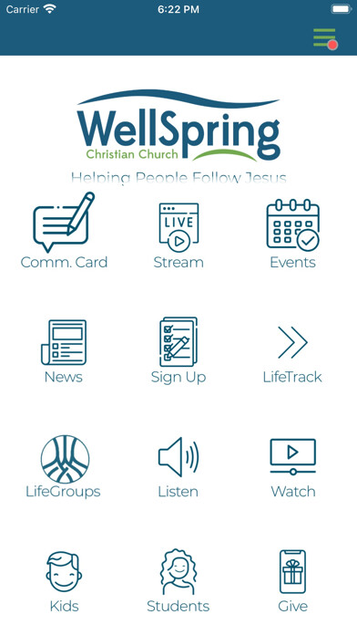 Emulate iPhone app WellSpring Christian Church using MyAndroid
