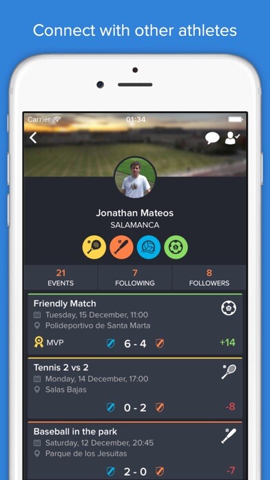 Emulate iPhone app WePlay - Sports with friends using MyAndroid