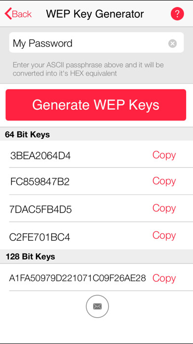 Emulate iPhone app WEP Secure Pro - WEP Key Generator, WPA KeyGen & WiFi Random Password Generator using MyAndroid Emulate iPhone app WEP Secure Pro - WEP Key Generator, WPA KeyGen & WiFi Random Password Generator using MyAndroid