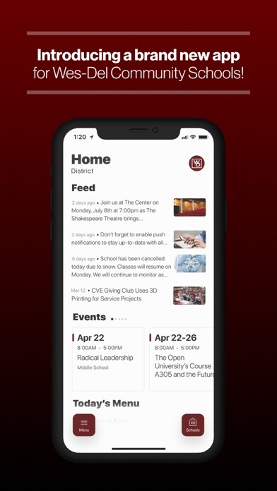 Emulate iPhone app Wes-Del Community Schools using MyAndroid Emulate iPhone app Wes-Del Community Schools using MyAndroid