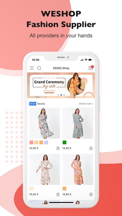 Emulate iPhone app WeShop Fashion Supplier using MyAndroid