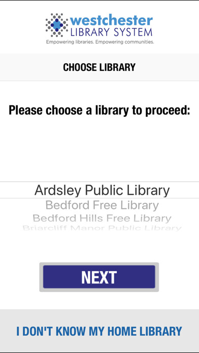 Emulate iPhone app Westchester Library System using MyAndroid