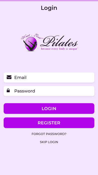 Emulate iPhone app West End Cypress Pilates using MyAndroid