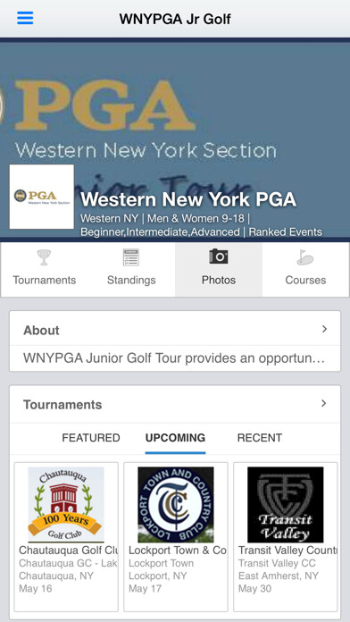 Emulate iPhone app Western New York PGA Jr Tour using MyAndroid