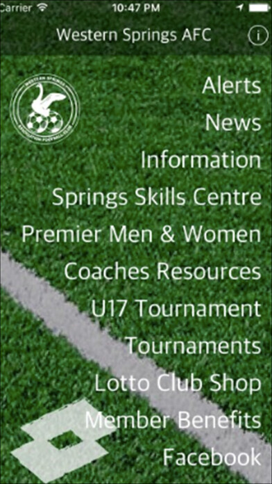 Emulate iPhone app Western Springs AFC using MyAndroid