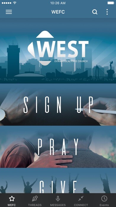 Emulate iPhone app West Evangelical Free Church using MyAndroid