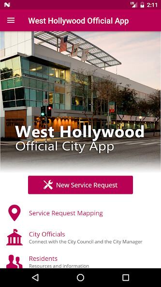 Emulate iPhone app West Hollywood Official App using MyAndroid