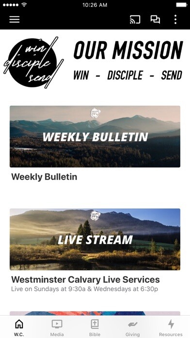 Emulate iPhone app Westminster Calvary using MyAndroid Emulate iPhone app Westminster Calvary using MyAndroid