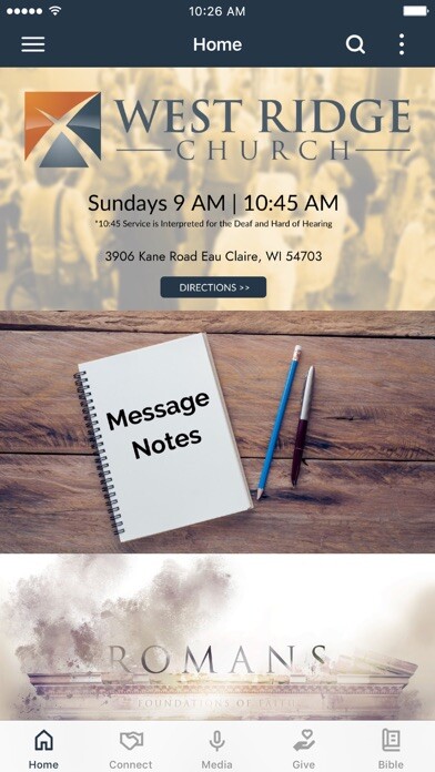 Emulate iPhone app West Ridge Eau Claire using MyAndroid