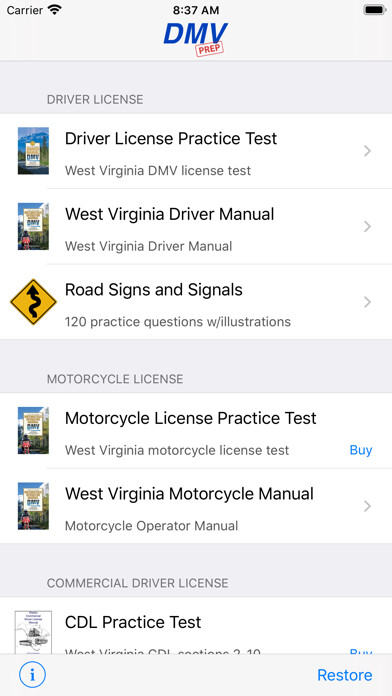 Emulate iPhone app West Virginia DMV Test Prep using MyAndroid Emulate iPhone app West Virginia DMV Test Prep using MyAndroid