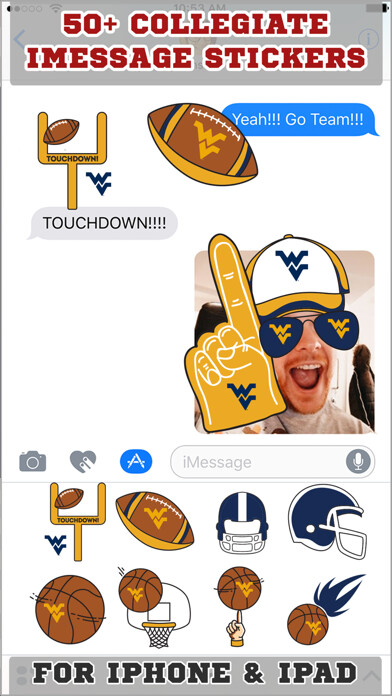 Emulate iPhone app West Virginia Mountaineers Stickers PLUS using MyAndroid Emulate iPhone app West Virginia Mountaineers Stickers PLUS using MyAndroid