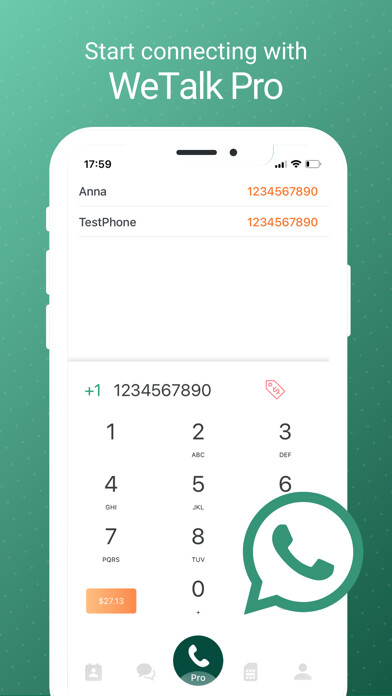 Emulate iPhone app WeTalk Pro - WiFi Calls & Text using MyAndroid