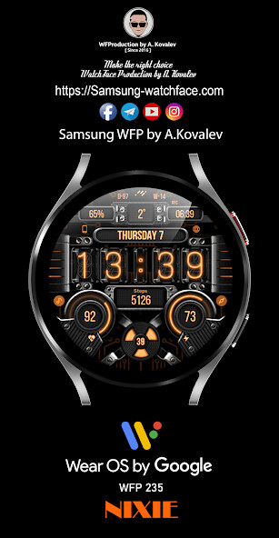 Run android online APK WFP 235 Nixie Watch Face from MyAndroid or emulate WFP 235 Nixie Watch Face using MyAndroid