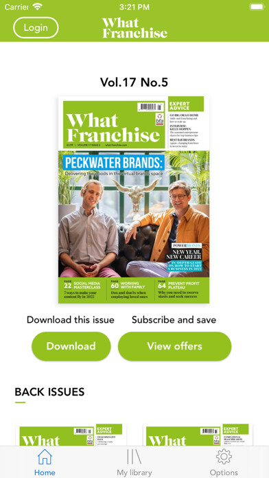 Emulate iPhone app What Franchise Magazine using MyAndroid