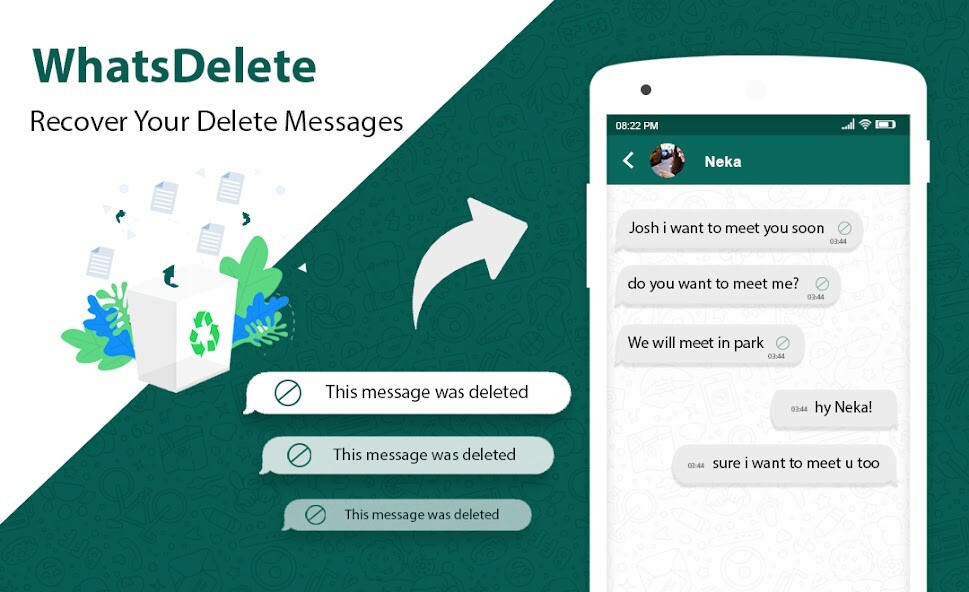 Run android online APK WhatsDelete - Recover Messges from MyAndroid or emulate WhatsDelete - Recover Messges using MyAndroid