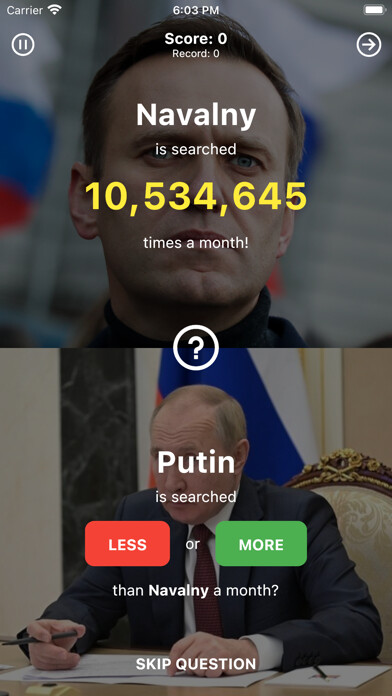 Emulate iPhone app What Search More or Less? using MyAndroid