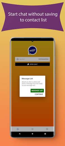Run android online APK WhatsEasy - WhatsApp Without Saving To The Contact from MyAndroid or emulate WhatsEasy - WhatsApp Without Saving To The Contact using MyAndroid