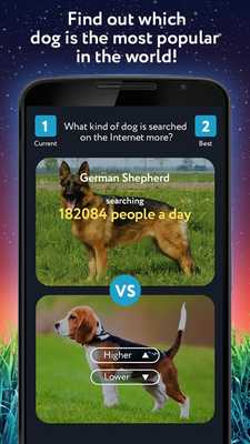 Emulate Android APK Whats Higher Lower Game Dogs Quiz